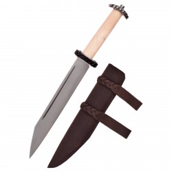 Short Seax with Bone handle and leather sheath (0349855302)