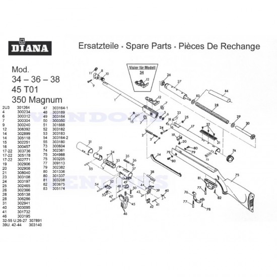 ΠΙΝΑΚΑΣ ΑΝΤΑΛΛΑΚΤΙΚΩΝ DIANA 350MAGNUM-34-36-38-45T01